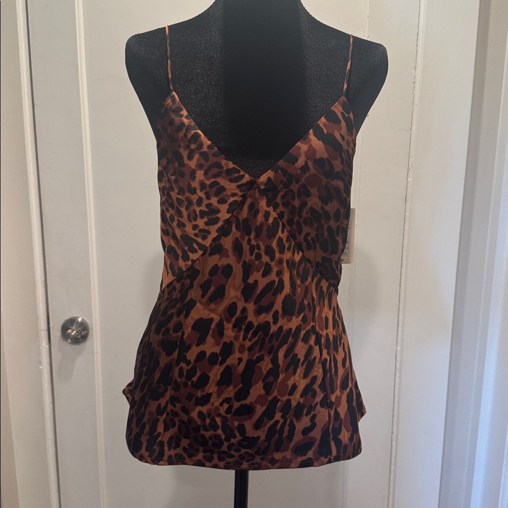 Silky leopard tank - adjustable straps